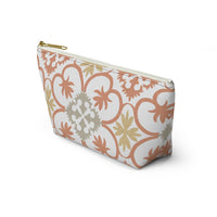 Portugal Tile Accessory Pouch w T-bottom in Orange